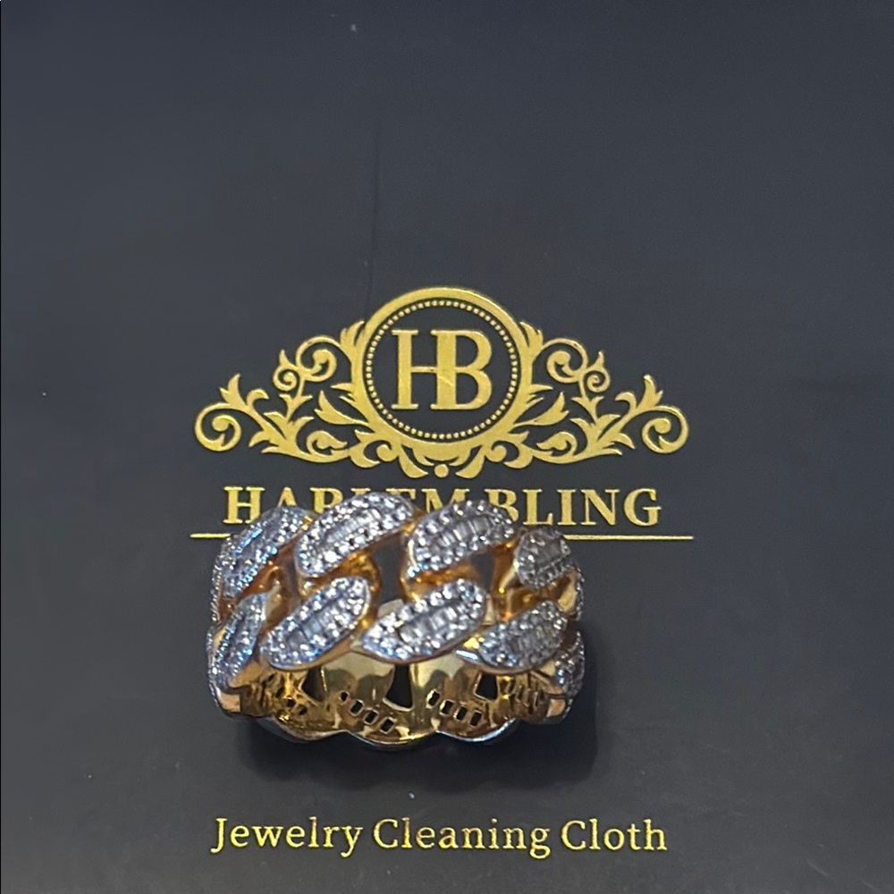 Cuban link CZ Baguette ring